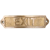 Exit Brass Door Sign with pre drilled Hole
